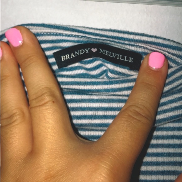 BRANDY MELVILLE STRIPED CROP TUBE TOP - Picture 3 of 3